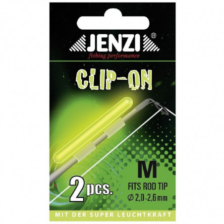 Jenzi 2x Knicklicht Clip-On Bissanzeiger Nachtangeln alle Größen 0,6-4,3mm Ruten