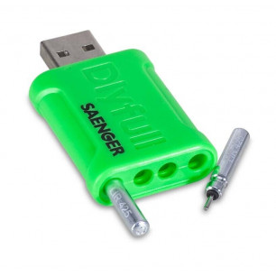 SAENGER USB Ladegerät inkl. 2 Wiederaufladbare Stabbatterien CR 425 3V LED sänge