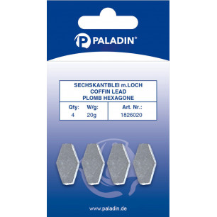 Paladin Blei Sechskantblei Sargblei Laufblei 10-100g Grundblei mit Loch Gewicht