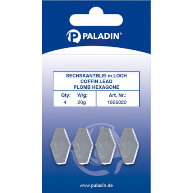 Paladin Blei Sechskantblei Sargblei Laufblei 10-100g Grundblei mit Loch Gewicht
