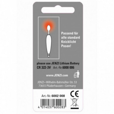 JENZI LED Knicklicht Tip-Light Bissanzeiger Nachtangeln Rot Grün Smart Batterie