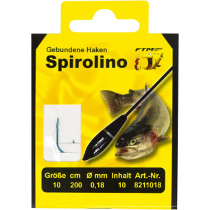 FTM Spirolino Haken Blau gebunden 200 250 300 cm alle Größen Forelle Trout Spiro
