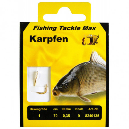 FTM gebundene Karpfenhaken 70cm Vorfach  alle Größen  Angelhaken Karpfen