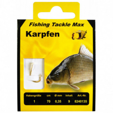 FTM gebundene Karpfenhaken 70cm Vorfach  alle Größen  Angelhaken Karpfen