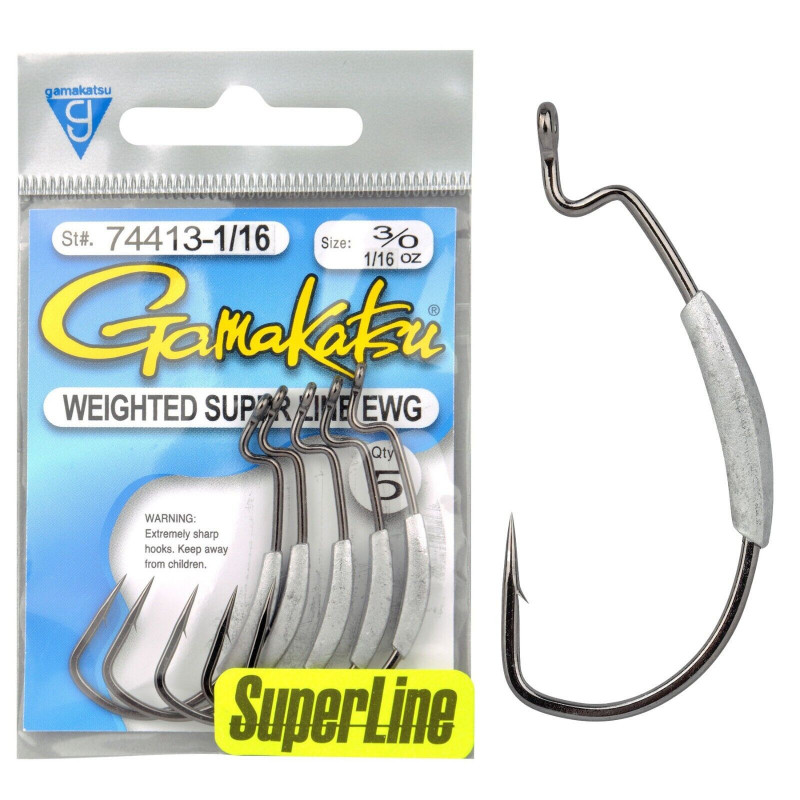Gamakatsu Weighted Superline EWG Worm Jighaken Haken Krauthaken Gamakatsu Weighted Superline EWG Worm Jighaken Haken Krauthaken