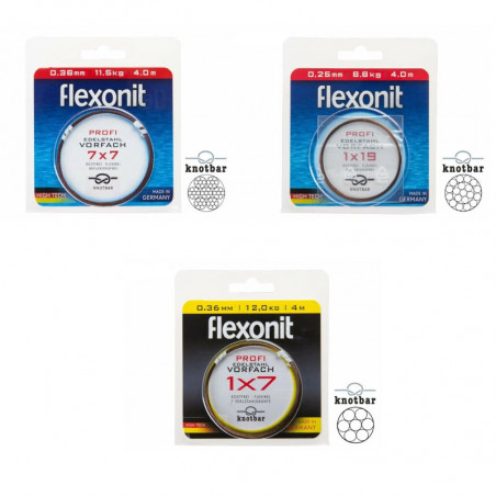 Flexonit 4m Knotbar Stahlvorfach 1x7 7x7 1x19  Salzwasserbeständig Vorfach