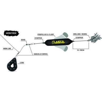 Black Cat Propeller Wels U-Pose Rasseln U-Float Unterwasserpose Waller