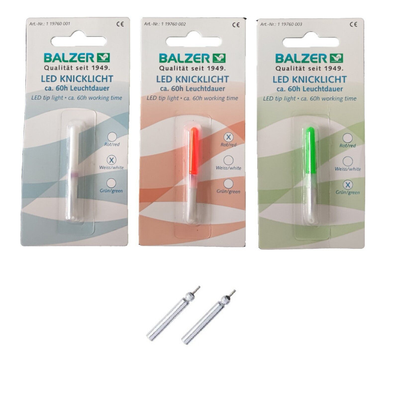 BALZER LED Knicklicht Grün Rot Weiß Knicklichter Bissanzeiger Licht Posen CR 322