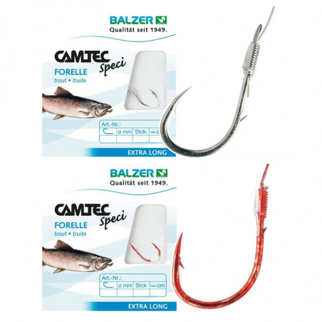 Balzer Camtec Speci Forellenhaken Vorfach Forellen Haken Sbiro Rot Silber Trout
