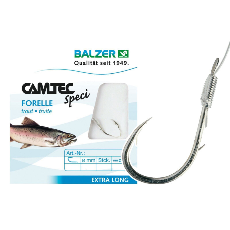 Balzer Camtec Speci Forellenhaken Vorfach Forellen Haken Sbiro Rot Silber Trout