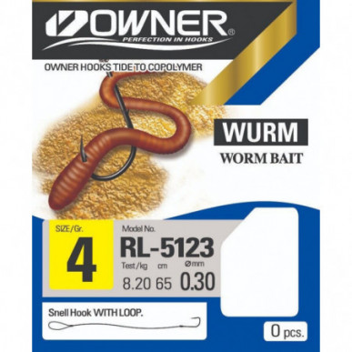 Owner Wurmhaken Haken RL 5123 gebundene Wurm Haken Vorfach Forelle Barsch Brasse