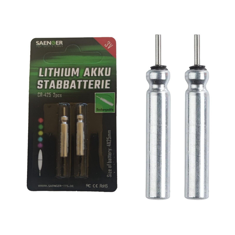 Saenger 2x CR425 AKKU Wiederaufladbare Batterie Elektro Posen STAB BATTERIE