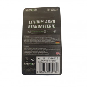 Saenger 2x CR425 AKKU Wiederaufladbare Batterie Elektro Posen STAB BATTERIE