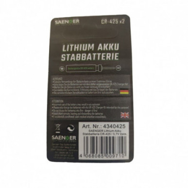 Saenger 2x CR425 AKKU Wiederaufladbare Batterie Elektro Posen STAB BATTERIE