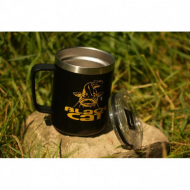 Black Cat Thermotasse Mug Stainless Steel Tasse Angeltasse Kaffeebecher