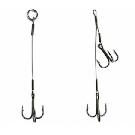 Behr Stinger 7x7 Stahlvorfach Angsthaken Drilling Raubfisch System Vorfach Haken