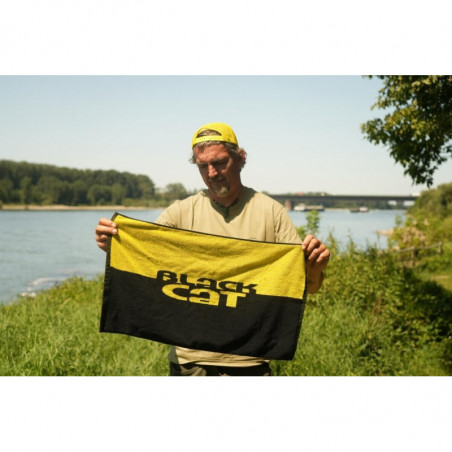 Black Cat Towel Handtuch Angelhandtuch Baumwolle 60x40cm