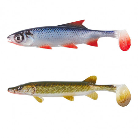 Balzer Shirasu Clone Shad Pike Roach 6,5cm 9cm 12cm 15cm 18cm UV Hecht Gummi