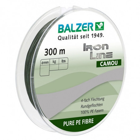 Balzer Iron Line 4 camou Green 300 m Spule geflochte Schnur 4 Fach