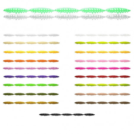 LIBRA LURES LARVA MULTI Forellenköder Softbait Gummiköder Set Käse 5x25mm Trout