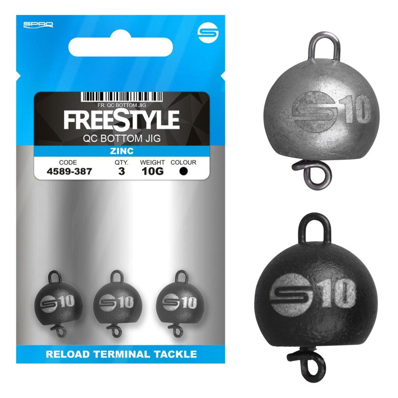 Spro Freestyle QC Bottom Jigs Black Natural 5g 7g 10g Zinc Cheburaschka Rig Zink
