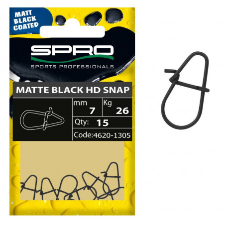 SPRO MATTE BLACK HD SNAP Einhänger Wirbel Snaps Raubfisch Spoon