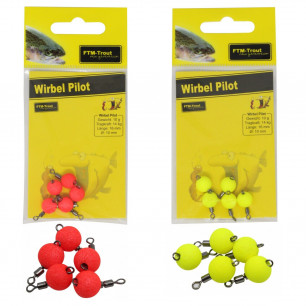 FTM Wirbel Piloten 10 mm Rot oder Gelb Schnurverbinder schwimmend Wirbel Pose