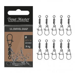 Trout Master UL Swivel Snap Forelle Wirbel Karabiner Angelwirbel Vorfach