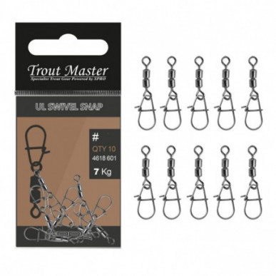Trout Master UL Swivel Snap Forelle Wirbel Karabiner Angelwirbel Vorfach