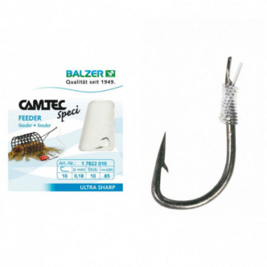 Balzer Camtec Speci Feeder Schwarz 85 cm gebunden Haken Feederhaken Brasse