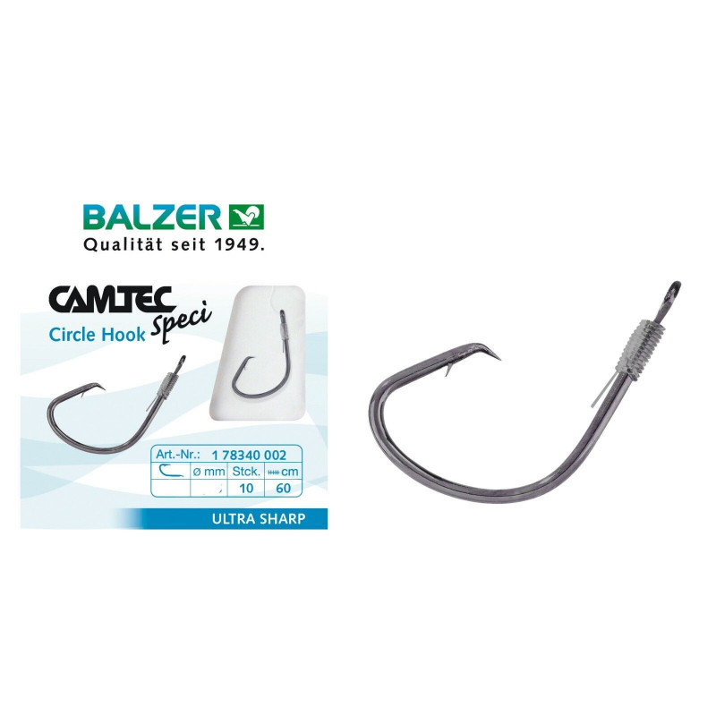 Balzer Camtec Circlehaken Circle Hook Karpfen Aal Frfiedfisch 60cm Vorfach