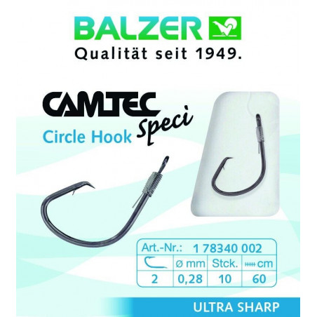 Balzer Camtec Circlehaken Circle Hook Karpfen Aal Frfiedfisch 60cm Vorfach