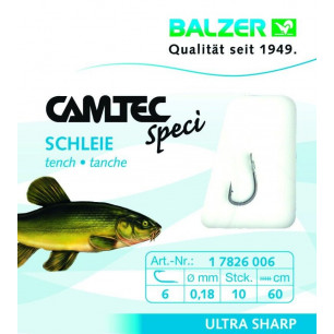 Camtec Speci Schleie 60cm Haken Vorfach Vorfachhaken Schlei Schwarz