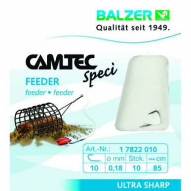 Balzer Camtec Speci Feeder Schwarz 85 cm gebunden Haken Feederhaken Brasse