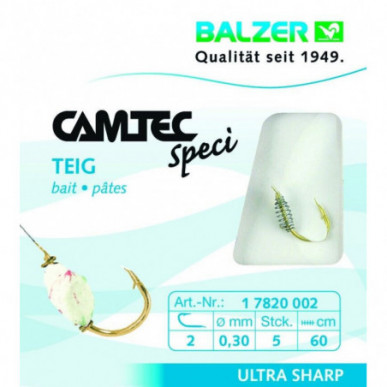 Balzer Camtec Speci Teig Haken Gold 60cm Vorfach Spirale Forellenteig Trout