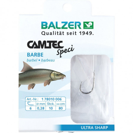 Balzer Camtec Speci 80cm Haken Barbe 6 8 10 12 Barbenhaken Barben Angelhaken