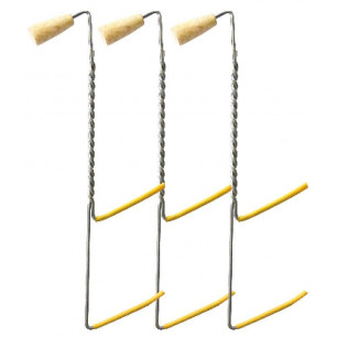 3x Räucherhaken Edelstahl Doppelspitze ca. 18cm Rostfrei Räuchern Forelle Aal