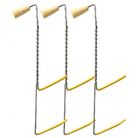 3x Räucherhaken Edelstahl Doppelspitze ca. 18cm Rostfrei Räuchern Forelle Aal