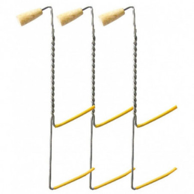 3x Räucherhaken Edelstahl Doppelspitze ca. 18cm Rostfrei Räuchern Forelle Aal