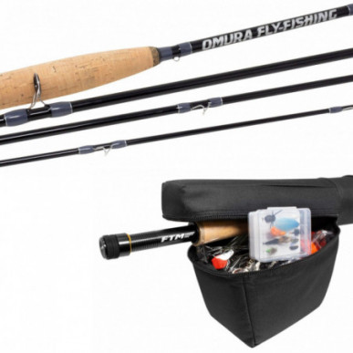 FTM Omura fly fishing set Combo Rute Rolle Fliegen Schnur Anfänger Set Forelle