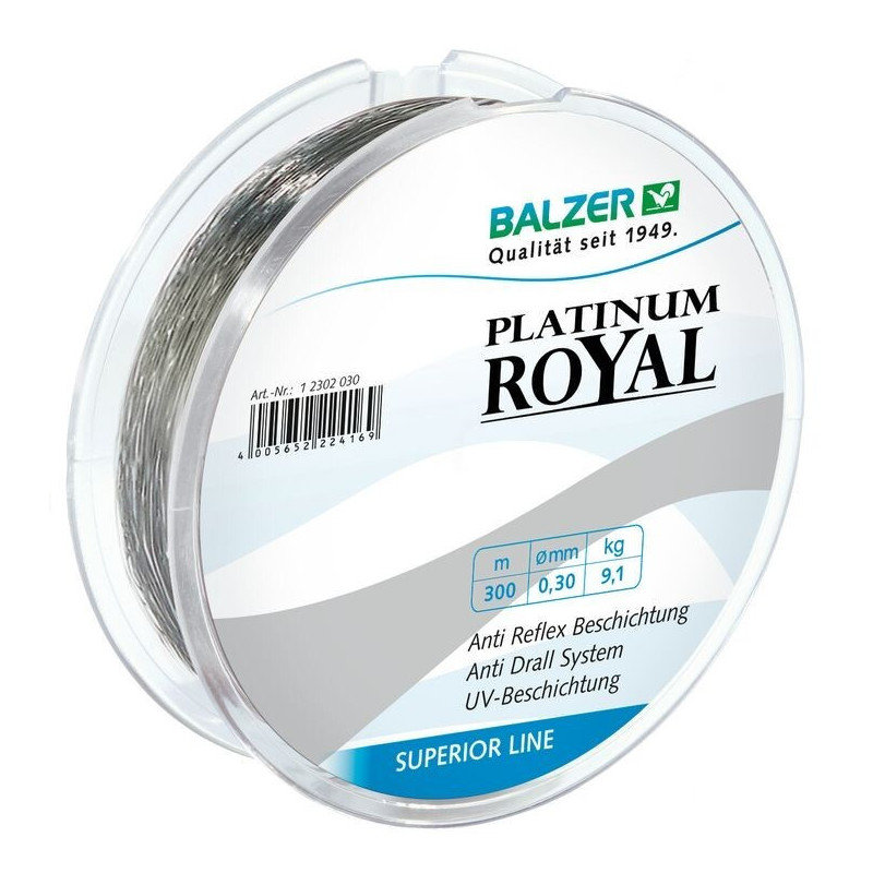 BALZER Platinum Royal Anti Drall 300m Monofile Schnur Mono Anti Reflex Vorfach