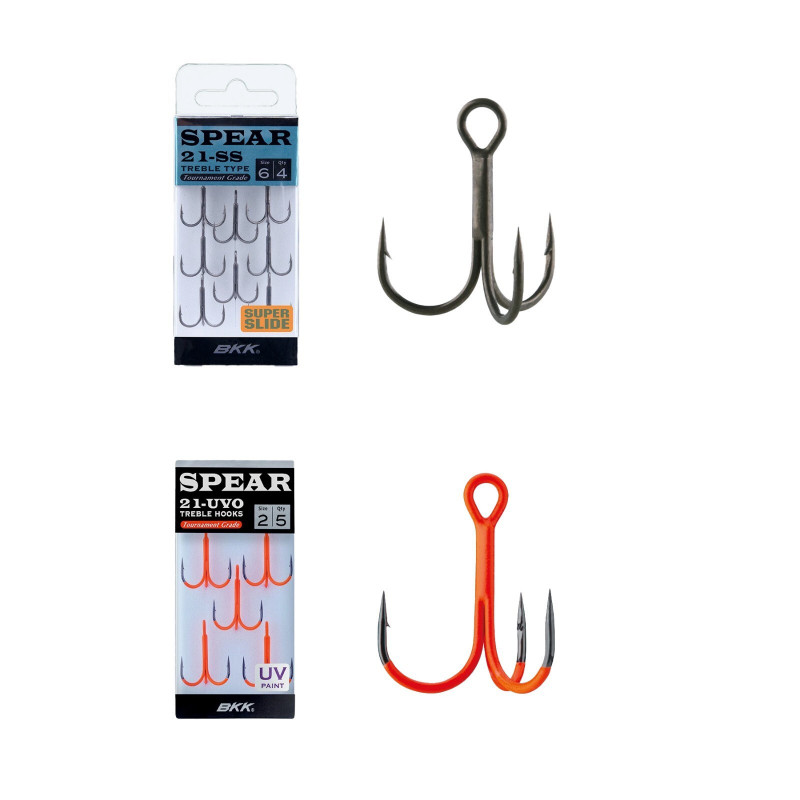 BKK Assist Spear-21 SS  UVO Treble Hook 6 - 3/0  Baitholder Drilling Spike Drill