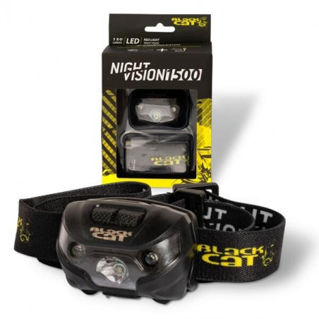 Black Cat Night Vision 1500 Black Gren Kopflampe Headlight Stirnlampe Lamp Angel