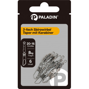 Paladin Taper 3 Fach Sbirulino Wirbel Karabiner Gr.20-16 Dreifachwirbel Sbiru