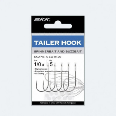 BKK Trailer Hook 1/0 2/0 3/0 Spinnerbaits Chatterbaits Needle Point Angsthaken
