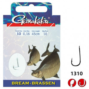 Gamakatsu 1310N Bream/Brassen Haken Silber Gr.10 12 14 16 Länge 45 70cm Stippen