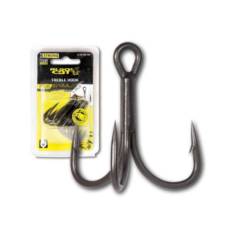 Black Cat Drilling DG Coating Treble Hook Waller Hooks Wels Haken Drillingshaken