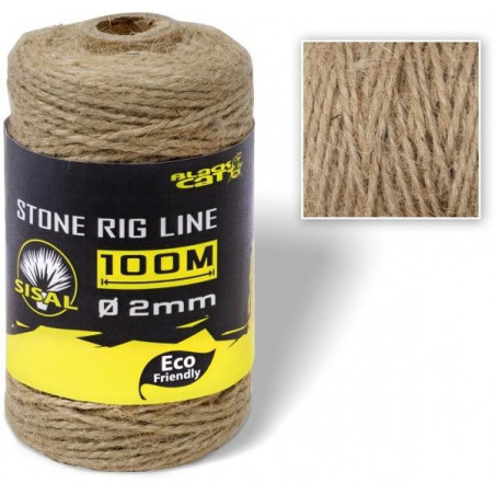 Black Cat Stone Rig Line Schnur 100m Seil Steinmontage 2mm Waller Wels Stein
