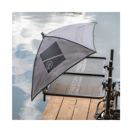 Preston Offbox Grey Bait Brolly Angelschirm Sitzkiepen Plattformen Stuhl Schirm