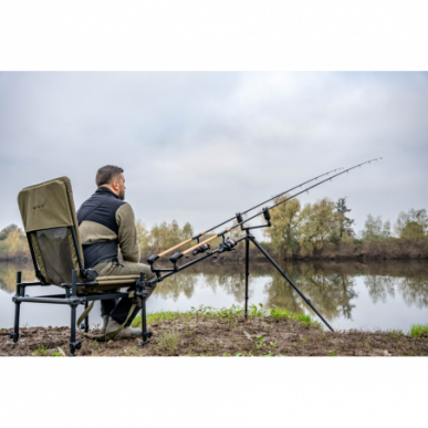 Korum Progress Tripod Feeder Arm 2 Rod Rutenhalter Angelstuhl Dreibein 2 Ruten
